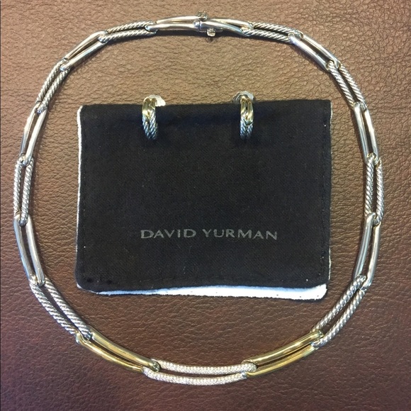 DAVID Yurman 18k SS & Diamond Necklace - Picture 7 of 9